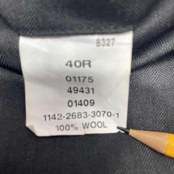 Jos A Bank Executive Mens 40 x 30.5 Black Dress Pants Wool Pleated Herringbone - Picture 6 of 9